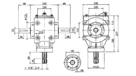 LEŅĢIS REDUKTORS PTO-R11S 1:2 (48HP-35KW)
