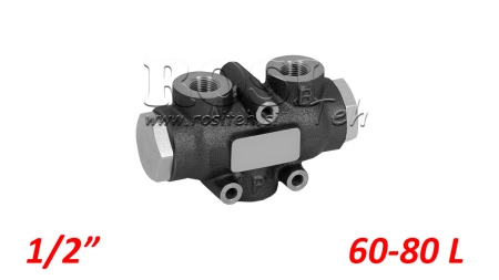 VÁLVULA DE DISTRIBUCIÓN HIDRÁULICA FLUJO V01007 60 - 80 LIT - 1/2 - 250 BAR (MAX.300 BAR) V-EQ50