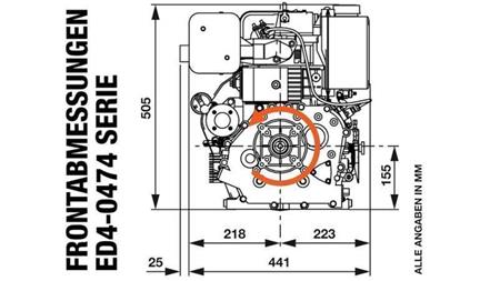dīzeļdzinējs 474cc-8.0kW-3,600 RPM-E-KW25x88-elektriskais starts
