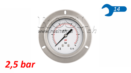 MANOMETER DN63 REAR 0 - 2,5 BAR - 1/4