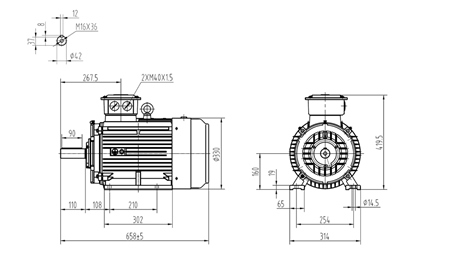 11KW-ELEKTRISKAIS MOTORS Y3 160M1-2_2930RPM 3FĀZU KĀJAS-B3