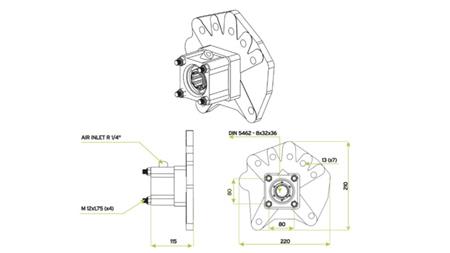 DIMENSIJAS IZLAIDEI HIDRAULISKAI PUMPIS - MERCEDES G100