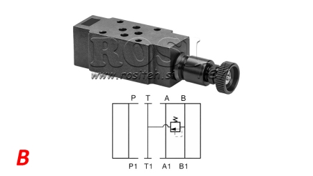 SAFETY VALVE CETOP 3 (B) 15-315 BAR