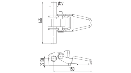 HINGE LATERAL DO TRAILER COM ABERTURA INFERIOR/SUPERIOR