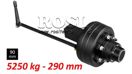 HALVAXEL MED BROMSAR - 5250 kg (6 SKRUVAR) - 290 mm