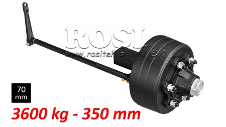 PUSASS AR BREMZĒM - 3600 kg (6 SKRŪVES) - 350 mm