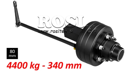 PUSASS AR BREMZĒM - 4400 kg (6 SKRŪVES) - 340 mm