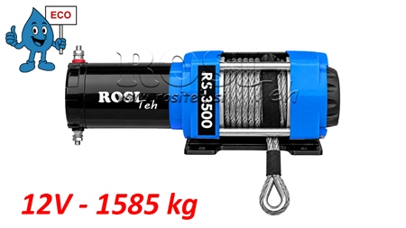 12 V ELEKTRISKĀ VINČA RS-3500 - 1585 kg - SINTĒTISKĀ VIRVE - ECO