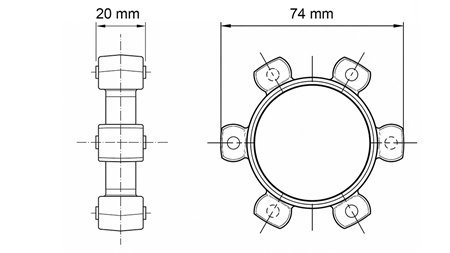 ZVAIGZNES TIPA SAKABE GUMIJAS IELIKTNIM ND16-ND17 (74mm)