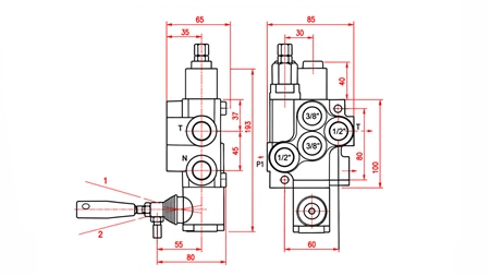 HIDRAULISKAIS ROKAS VĀRSTS – 1 SEKCIJAS SADALĪTĀJS 1xR40 ECO