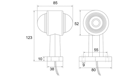 SIDOLJUS FÖR SLÄP RUND VIT/RÖD