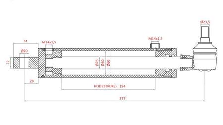 HYDRAULIC STEERING CYLINDER SAME OEM-169.6352.4/10