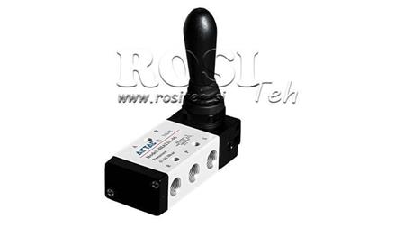 PNEUMATICKÝ RUKOJMOVÝ VENTIL 5/2 1/4 PRT-0852-ARV NÁVRAT S PRUŽINOU