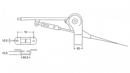 TRÆKHAANDTAG TIL TRAILER HÅNDBREMSER SÆT MED KABEL 2.3M