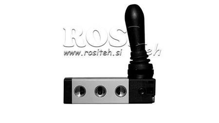 PNEUMATICKÝ RUKOJMOVÝ VENTIL 5/2 1/4 PRT-0852-ARV NÁVRAT S PRUŽINOU