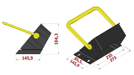 SUPORTE PARA WEDGE PLÁSTICO DIN 76051/E53 6.500 KG