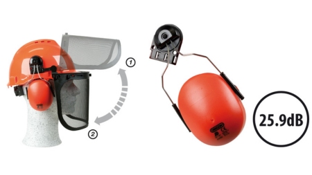 BESKYTTENDE HJELM YUKON MED VISIR OG ØREVERN