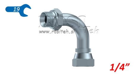 HIDRAULISKAIS ELBOW 90° BSP MALE-FEMALE 1/4