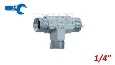 HYDRAULICKÁ T-SPOJKA BSP SAMEC–SAMEC 1/4