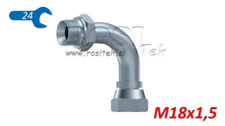 HIDRAULISKAIS ELBOW 90° BSP MALE-FEMALE M18X1,5