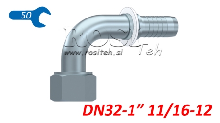HIDRAULISKĀ SAVIENOJUMS DKORFS SIEVIETE ELBOW 90° DN32-111/16-12