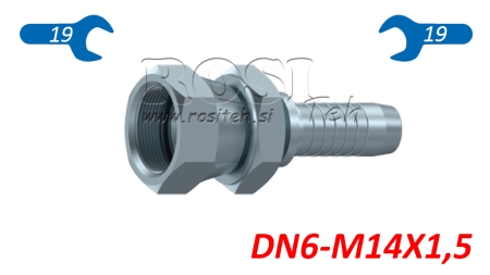 HYDRAULISK FORBINDELSE JIS JAPANSK 60° KOMATSU HUN DN6-M14X1.5