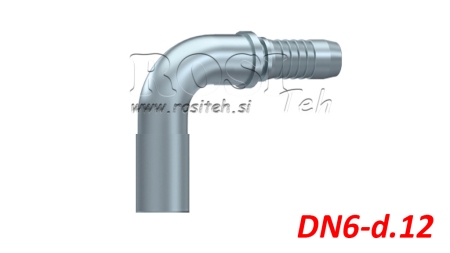 HYDRAULICKÁ PŘIPOJOVACÍ HADICE PŘECHODOVÝ ELBOW 90° DN6-d.12