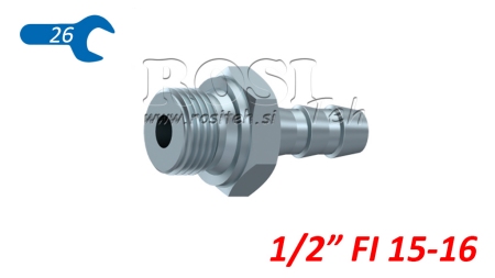 HIDRAULISKĀ VĪRIETISKAIS SAVIENOJUMS 1/2 RUBBER HOSE Φ 15-16