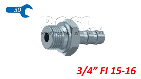HIDRAULISKĀ VĪRIETISKAIS SAVIENOJUMS 3/4 RUBBER HOSE Φ 15-16