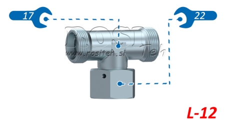 HIDRAULISKAIS T-GABALS L-12 AR CENTRĀLO GROZĀMO UZGRIEZNI M18X1,5
