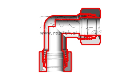 DVOJITÉ SPOJE KOLENO 90° S DVOJITOU MATICÍ L-12 