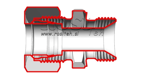 HYDRAULICKÝ DVOJITÝ SKRUTKOVÝ SPOJ S MATICOU AS14-BSP1/2
