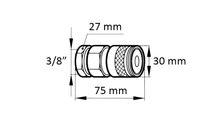 ĀTRĀ SAVIENOTĀJA EKSKAVATORAM FFH SIEVIETE 3/8