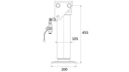 HYDRAULICKÁ NOHA JEDNOČINNÁ  500MM - 7.000kg