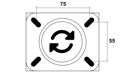 RODA 100mm COM BASE GIRATÓRIA