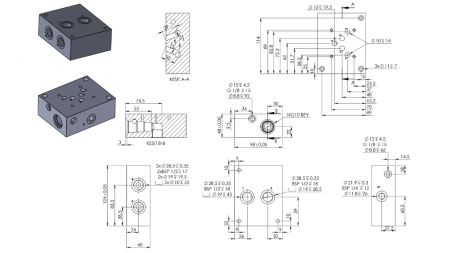 CETOP BASE PLATE NG10-1-RV