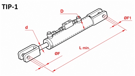 HIDRAULISKĀ SĀNU PACELŠANAS ATSAITE - CASE-IH 80/40MIN.610 TIPS (1) Φ 19/16