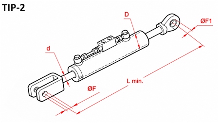 HIDRAULISKĀ SĀNU PACELŠANAS ATSAITE - CASE-IH 80/40MIN.550 TIPS (2) Φ 25/25