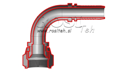 HYDRAULISK TILKOBLING DKJ JIC74° HUNN ELBOW 90° DN10-3/4-16