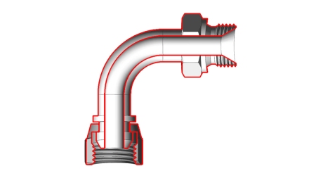 HIDRAULISKAIS ELBOW 90° BSP VĪRIETE-SIEVIETE 1/2