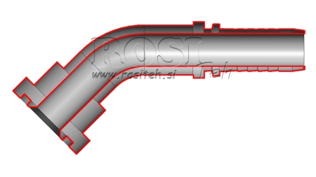 HIDRAULISKĀ SAVIENOJUMU KOMATSU ELBOW 45° DN16MM-FLANGED5/8