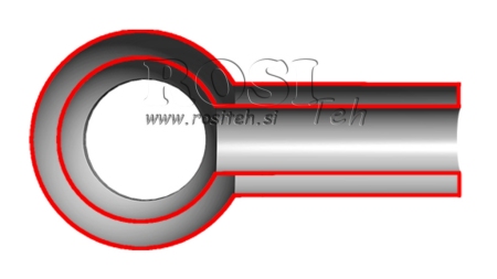 CAURULE AR BANDŽO UZGALI 1/4 40mm