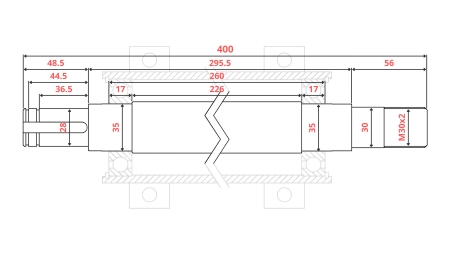 LIATINOVÝ HRIAD OKRÚHLEJ PÍLY 400MM (PRAVÝ ZÁVIT)