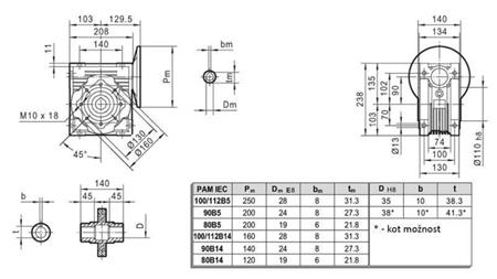 REDUTOR PMRV-90 PARA MOTOR ELÉTRICO MS90 (1.1-1.5kW) RAZÃO 40:1