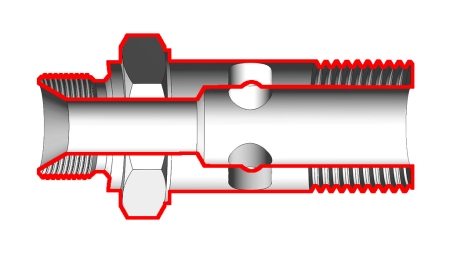 HYDRAULICKÁ BANJO SKRUTKA BSP 3/8 S PREDĹŽENÝM ZÁVITOM BSP 1/4