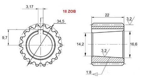 PTO GEAR GR.3 - GR.2 Z18