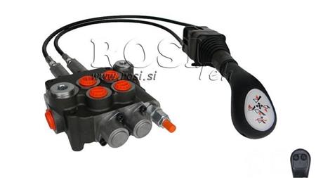 JOYSTICK 2x POGU AR PULKSTEŅI 2.5 m UN HIDRAULISKAIS VENTILIS 2xP80 l.