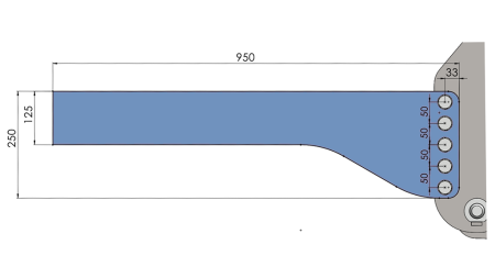 UNIVERZÁLNÍ PŘEDNÍ HYDRAULICKÁ KONSOLA (950 mm) PRO TRAKTOR 1500kg
