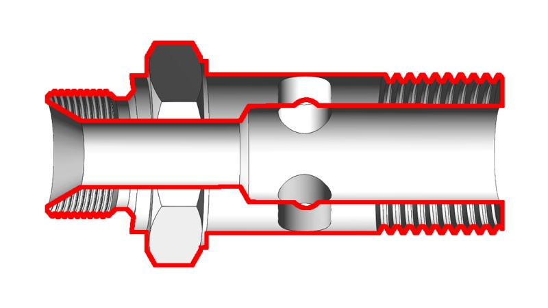 HYDRAULICKÁ BANJO SKRUTKA BSP 3/8 S PREDĹŽENÝM ZÁVITOM BSP 1/4