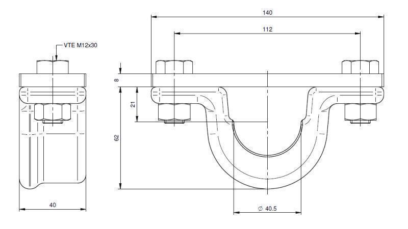 SUPORTE DE CILINDRO TELESCÓPICO FI40-A